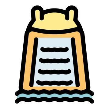 Inflatable water slide providing summer fun and entertainment in swimming poo Stock Illustration