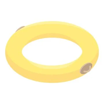 Inflatable yellow ring icon, isometric style Illustrazione stock