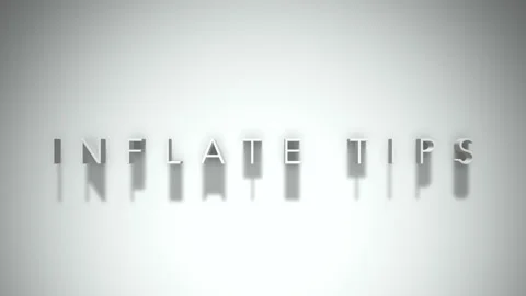 Inflate tips 3D title animation white text on a white background Stock Footage 299372020