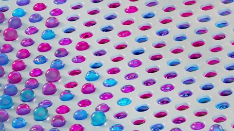 Inflated bubbles abstract 3D animation Stock Footage 207666997