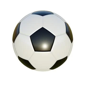 Inflated soccer ball. 3D render. Stock Illustration
