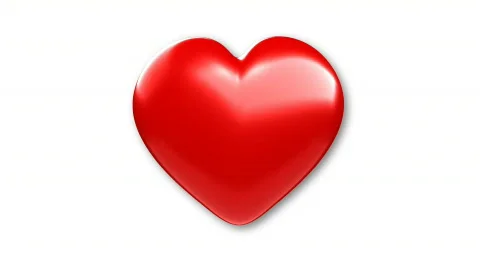 Inflating balloon heart, CGI - alpha channel Stock Footage 612153