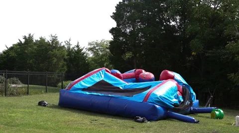 Inflating bouncy castle or moon bounce Stock Footage 41767802
