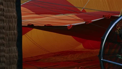 Inflating Hot Air Balloon with Basket on Side Stock Footage 316980452