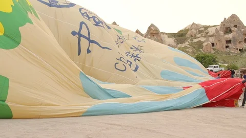 Inflating Hot Air Balloon Stock Footage 123692964