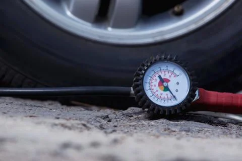 Inflating the wheels 写真素材