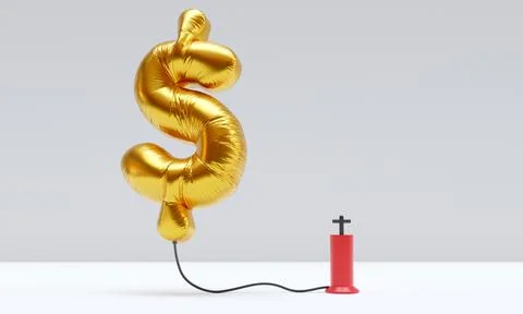 Inflation art concept. 3D Rendering Stock Illustration