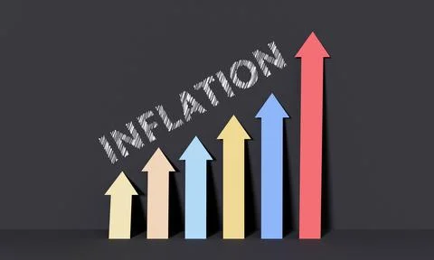 Inflation art concept. 3D Rendering Stock Illustration