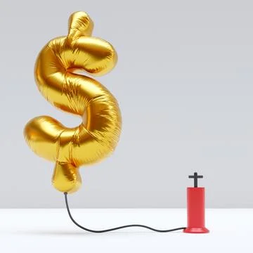 Inflation art concept. 3D Rendering Stock Illustration