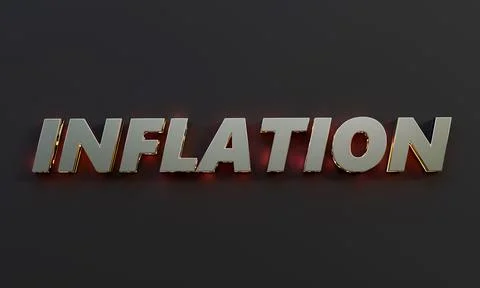 Inflation art concept. 3D Rendering Stock Illustration