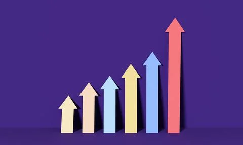 Inflation art concept. 3D Rendering Stock Illustration