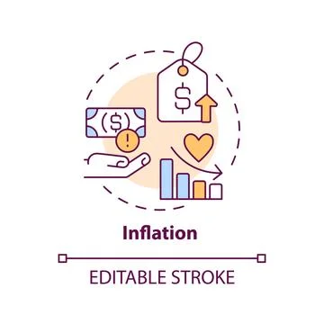 Inflation concept icon Illustrazione stock