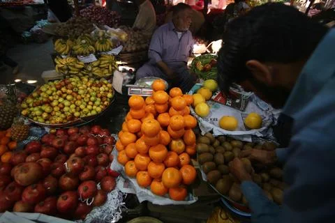 Inflation data ahead of the holy fasting month of Ramadan in Karachi, Pakistan - Stock Photos