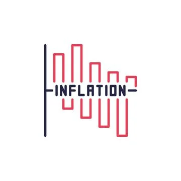 Inflation Falling Chart vector concept colored minimal icon Stock Illustration