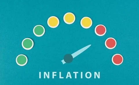 Inflation, financial crash, pointer of the speedometer indicates to the re... Stock Photos