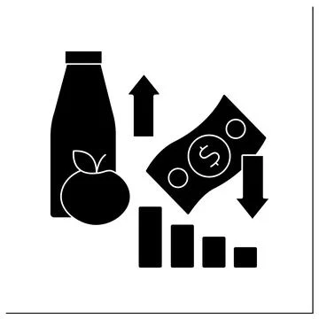 Inflation glyph icon Stock Illustration