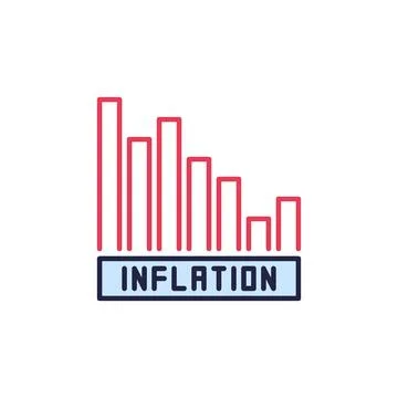 Inflation Graph or Chart vector concept colored icon Stock Illustration