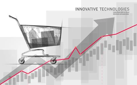 Inflation growing graph increasing risk. Macroeconomics crysis marketing data Stock Illustration