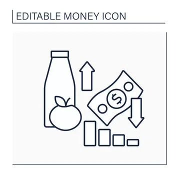 Inflation line icon Stock Illustration