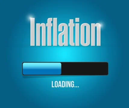 Inflation loading bar sign concept Foto stock