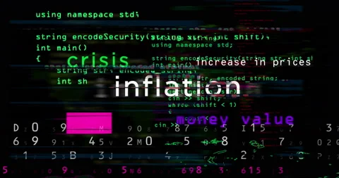 Inflation media and abstract screen seamless looped Stock Footage 206096853