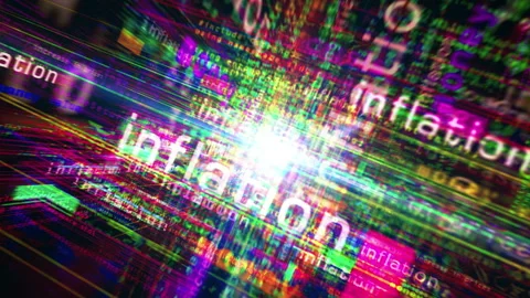 Inflation media and abstract screen seamless looped Stock Footage 206097812
