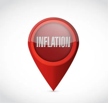 Inflation pointer sign concept illustration Stock Photos