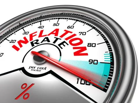 Inflation rate conceptual meter Stock Illustration