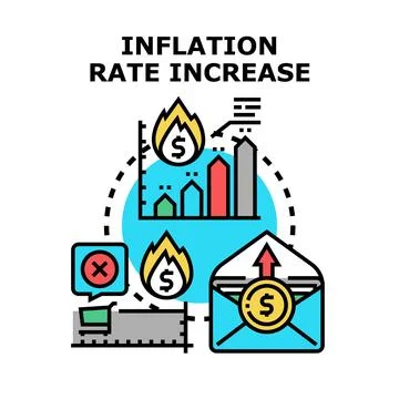 Inflation rate increase causing living cost crisis Stock Illustration