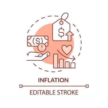Inflation red concept icon Stock-Illustration