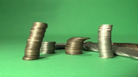 Inflation shown by the example of coins Stock Footage 1103187