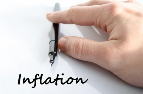 Inflation text concept Stock Photos