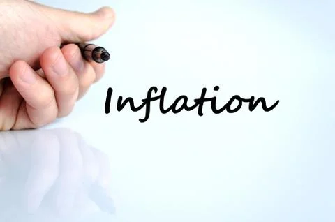 Inflation text concept Stock Photos