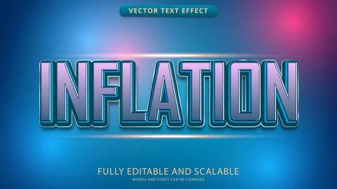 Inflation text effect editable eps file Stock Illustration