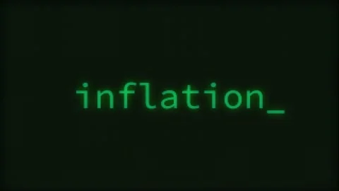Inflation, Typing Text, Retro Computer Screen Stock Footage 263464761