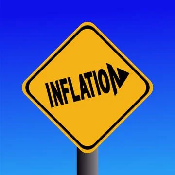 Inflation warning sign Stock Illustration