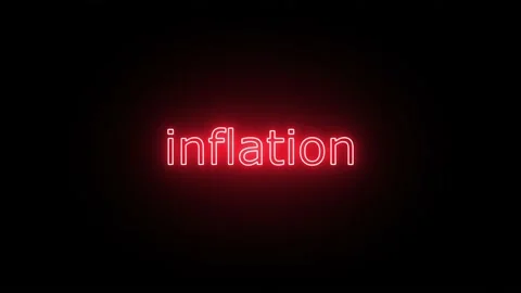 Inflation, Written in Neon Text Effect w... | Stock Video | Pond5