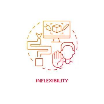 Inflexibility red gradient concept icon Stock Illustration