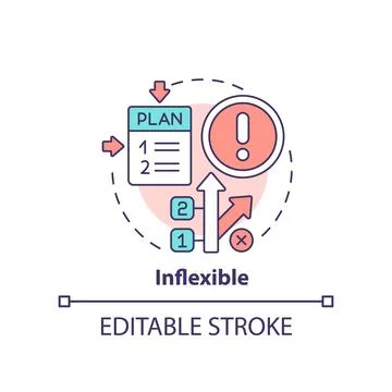 Inflexible concept icon Illustrazione stock