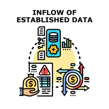 Inflow of established data process administration concept Stock Illustration
