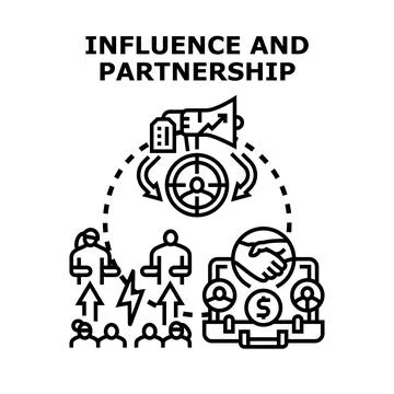 Influence and partnership strategy for target audience engagement Stock-Illustration