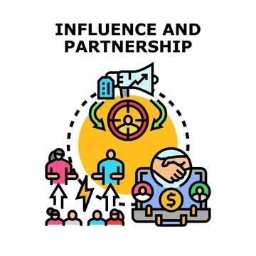 Influence and partnership strategy for target audience engagement Stock-Illustration