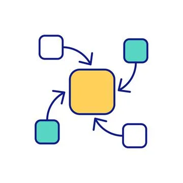 Influence of external factors on object RGB color icon 스톡 일러스트