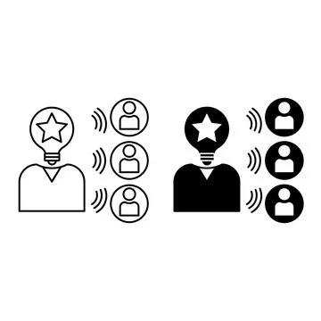 Influence Icons. Black and White Vector Illustration. Famous Person Influen.. Stock-Illustration