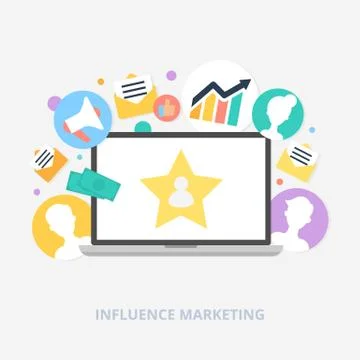 Influence marketing vector illustration Stock Illustration