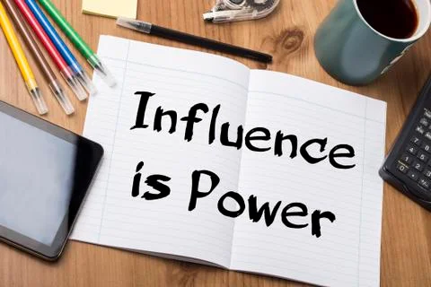Influence is Power - Note Pad With Text Stock Photos