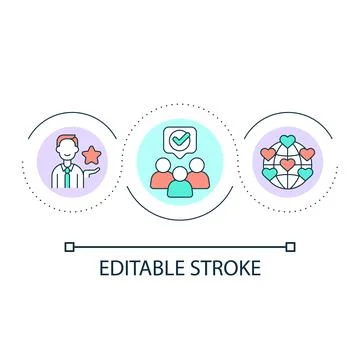 Influencer audience loop concept icon Stock Illustration