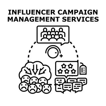 Influencer campaign management services concept illustration Stock Illustration