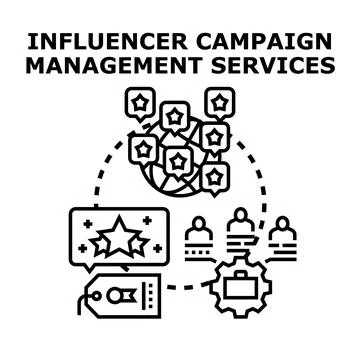 Influencer campaign management services vector concept Stock Illustration