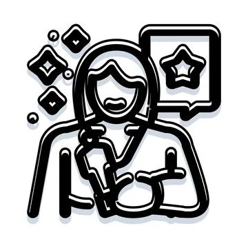 Influencer creating engaging content for social media icon Stock Illustration